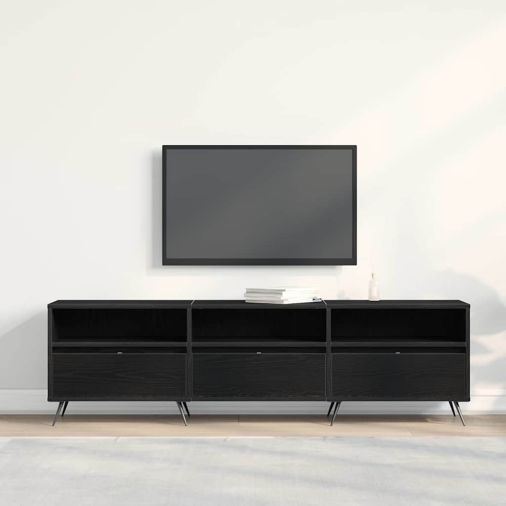 Meuble TV Chêne noir 150 x 30 x 44.5 cm Bois d'ingénierie - XIOS