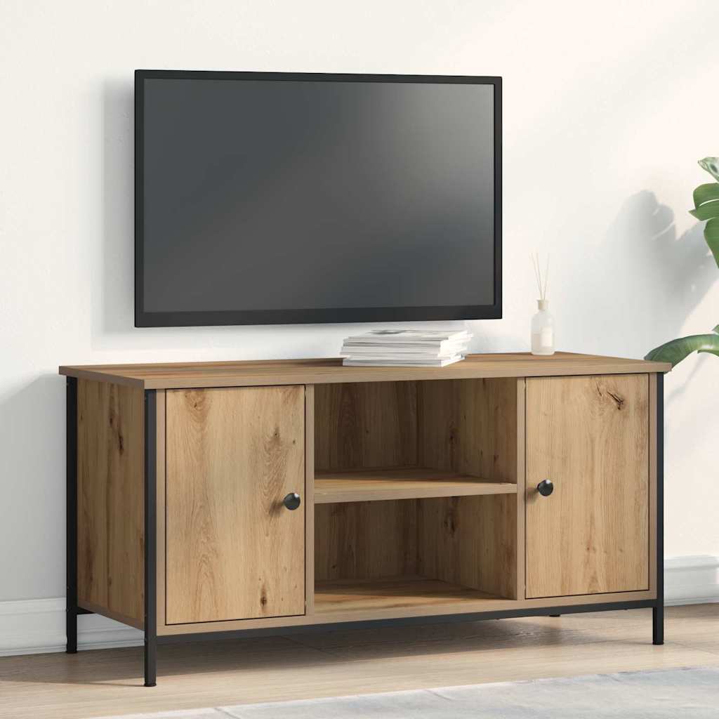 Meuble TV chêne artisanal 100 x 40 x 50 cm Bois d'ingénierie - XIOS