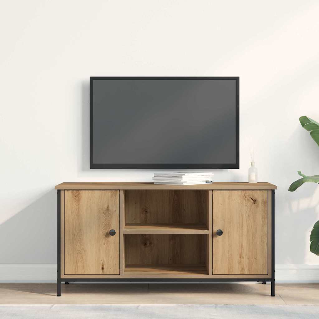 Meuble TV chêne artisanal 100 x 40 x 50 cm Bois d'ingénierie - XIOS