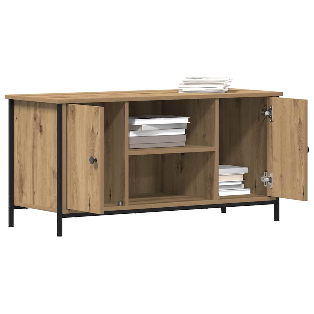Meuble TV chêne artisanal 100 x 40 x 50 cm Bois d'ingénierie - XIOS
