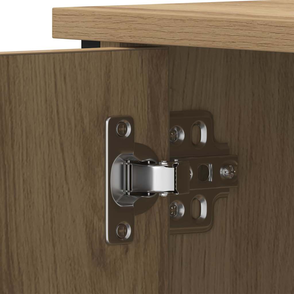 Meuble TV chêne artisanal 80 x 40 x 50 cm Bois d'ingénierie - XIOS