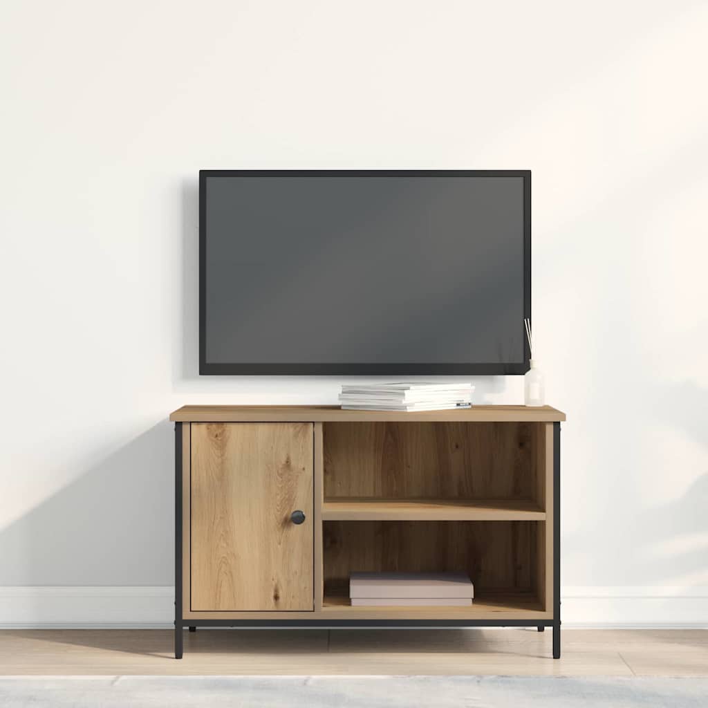 Meuble TV chêne artisanal 80 x 40 x 50 cm Bois d'ingénierie - XIOS