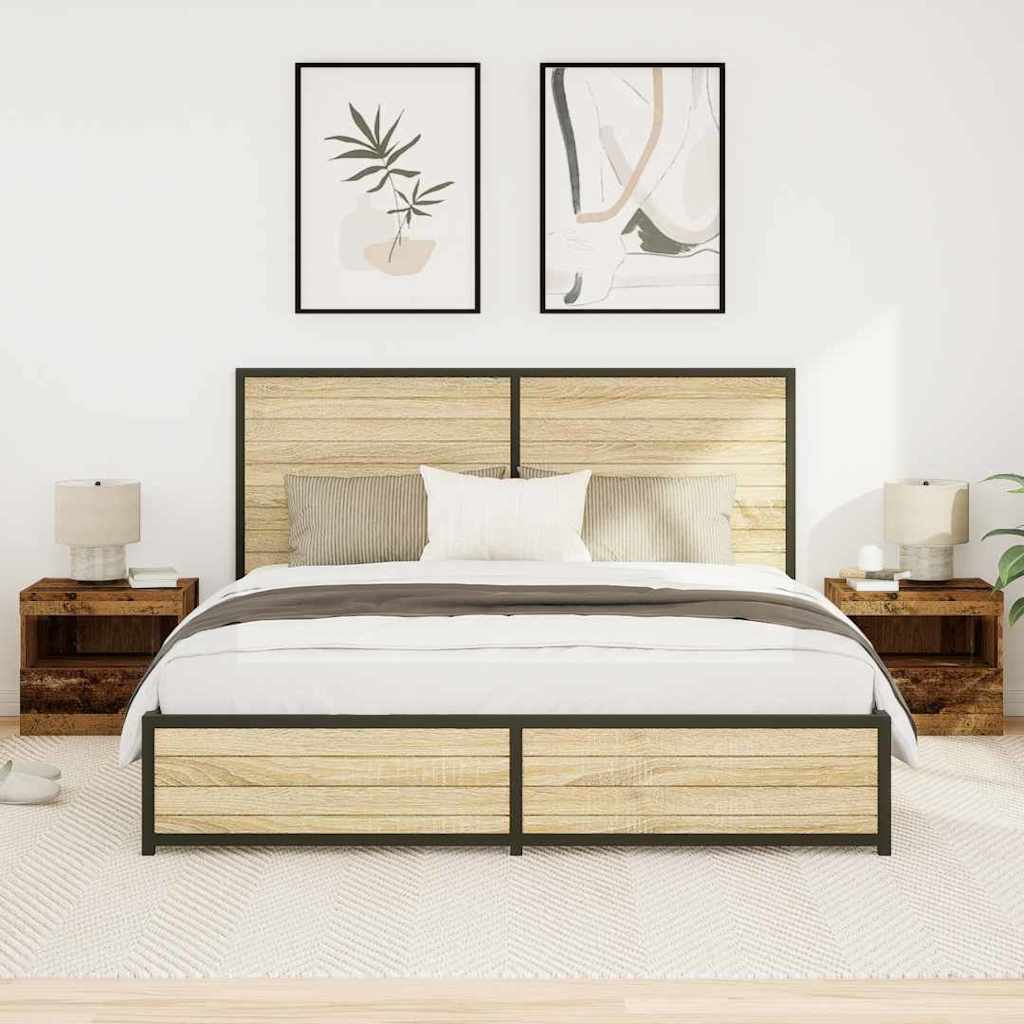 Cabinet de chevet avec tiroir 2 pcs Bois ancien 50 x 40 x 45 cm