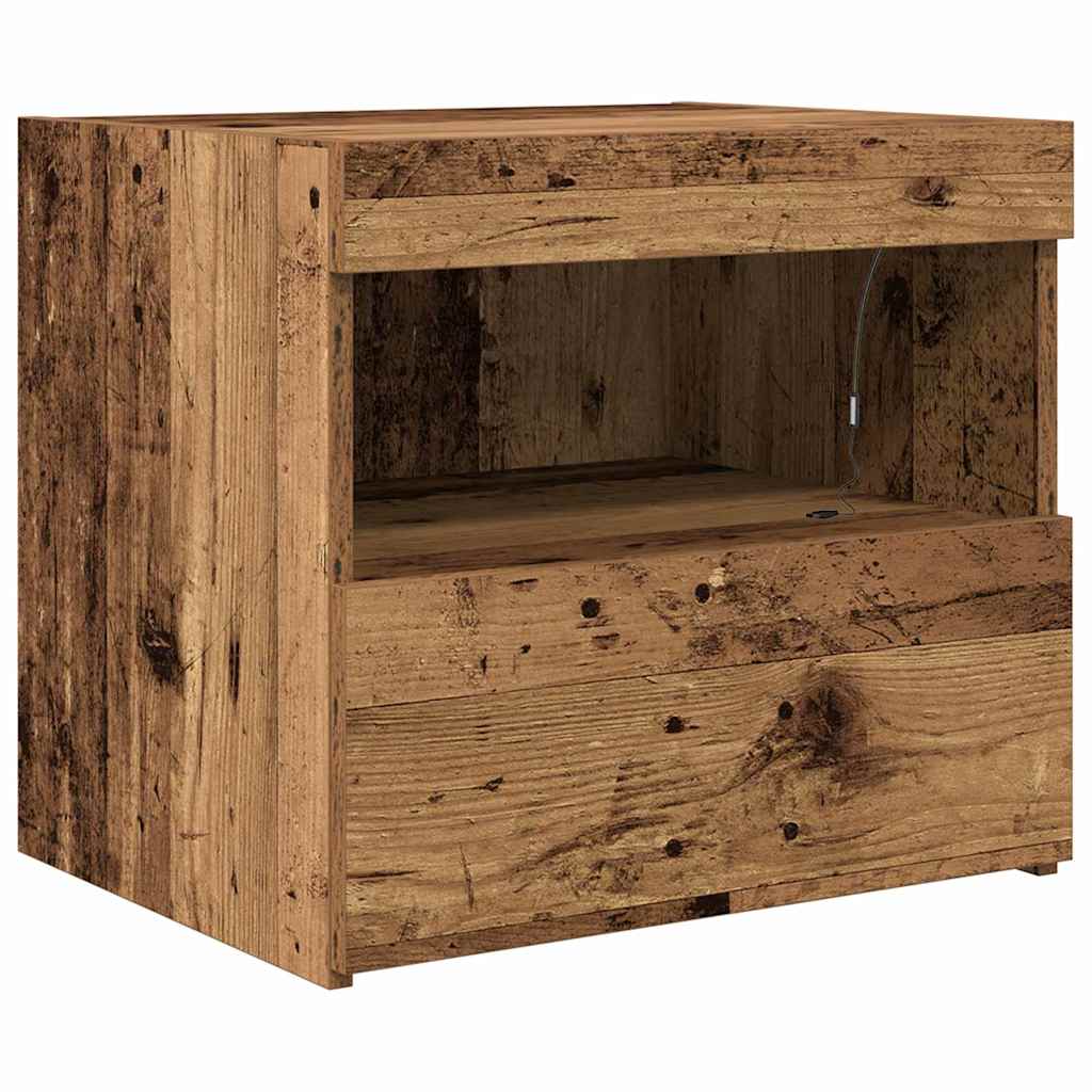 Cabinet de chevet avec tiroir 2 pcs Bois ancien 50 x 40 x 45 cm