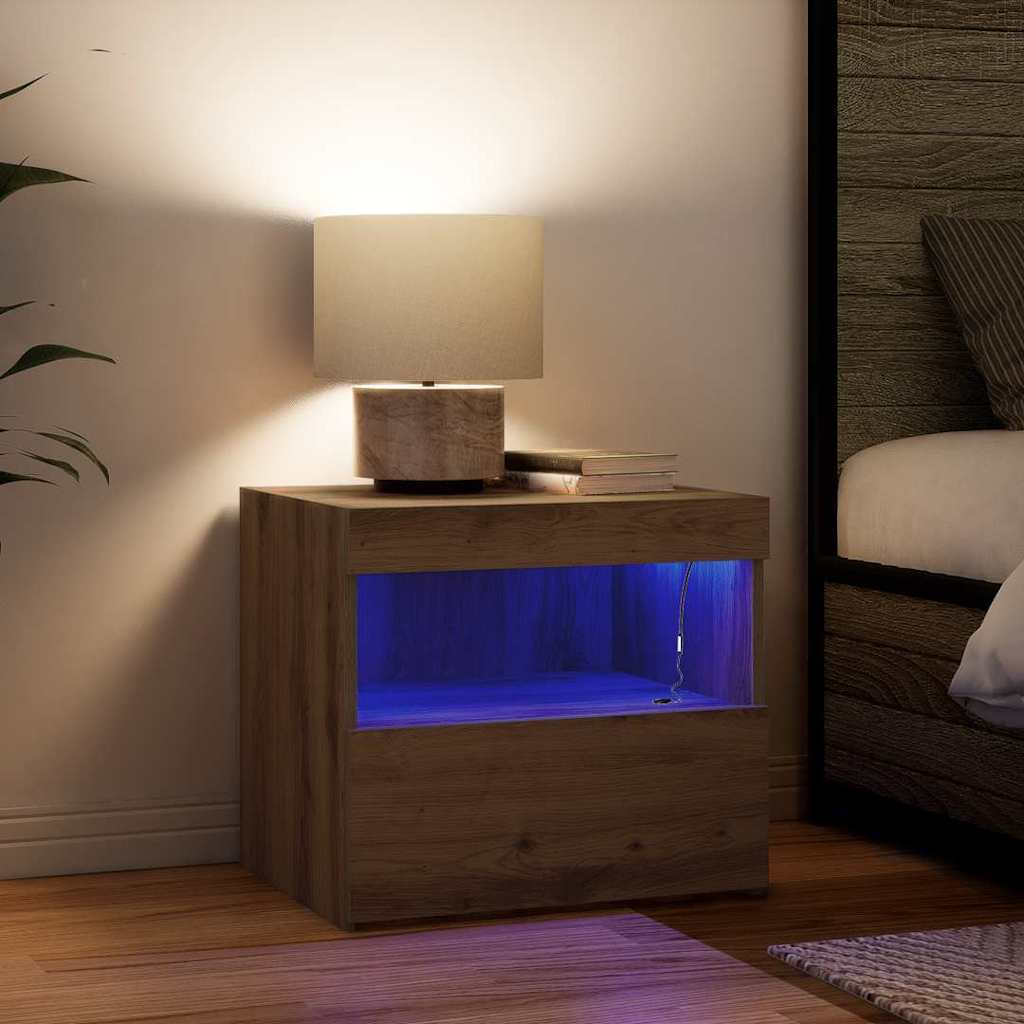 Cabinet de chevet 2 pcs chêne artisanal 50 x 40 x 45 cm