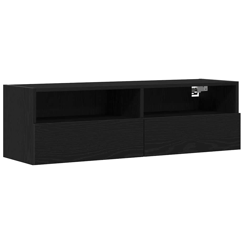Cabinet TV Mural Chêne noir 100x30x30cm Bois Ingénierie - XIOS