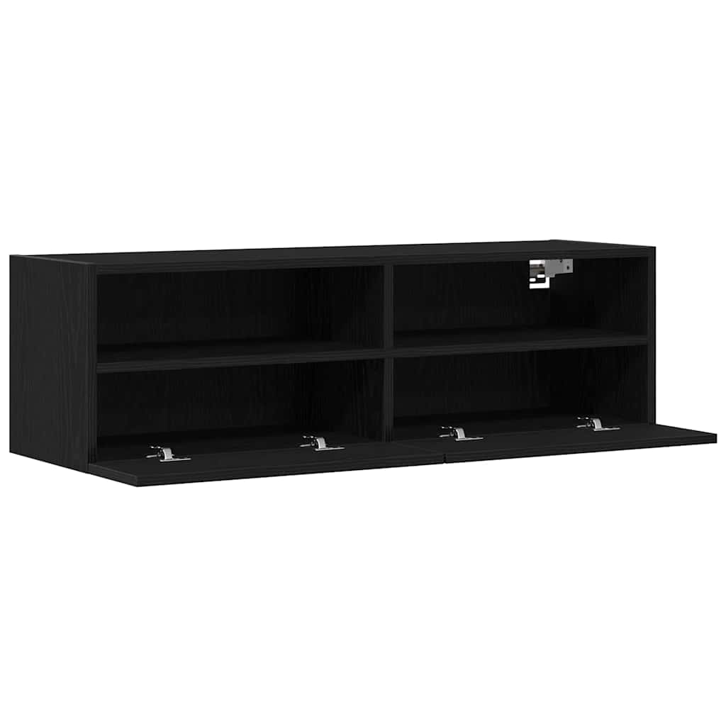 Cabinet TV Mural Chêne noir 100x30x30cm Bois Ingénierie - XIOS