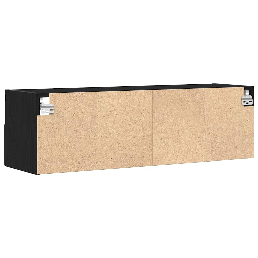 Cabinet TV Mural 2 pcs Chêne noir 100x30x30cm Bois Ingénierie - XIOS