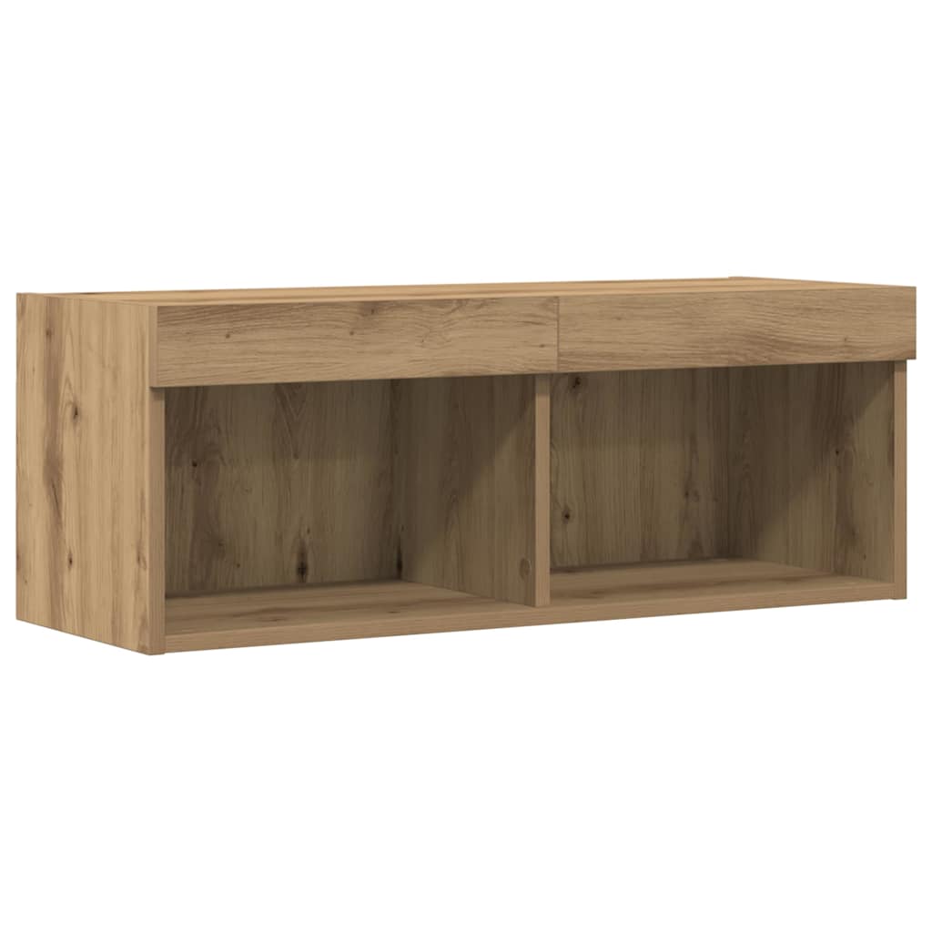 Meuble TV chêne artisanal 80 x 30 x 30 cm Bois d'ingénierie - XIOS