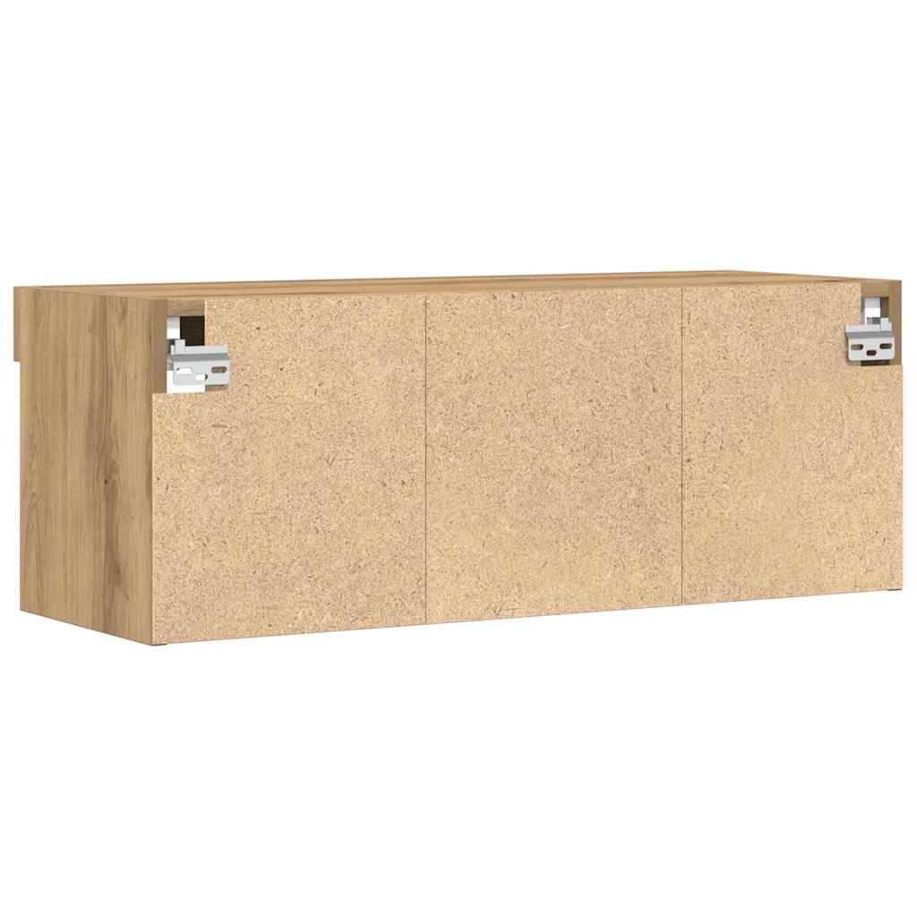 Meuble TV chêne artisanal 80 x 30 x 30 cm Bois d'ingénierie - XIOS