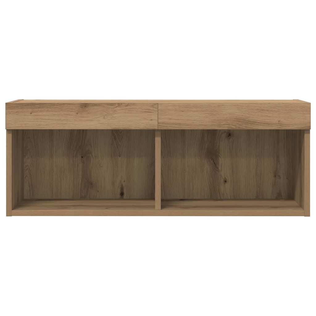Meuble TV chêne artisanal 80 x 30 x 30 cm Bois d'ingénierie - XIOS