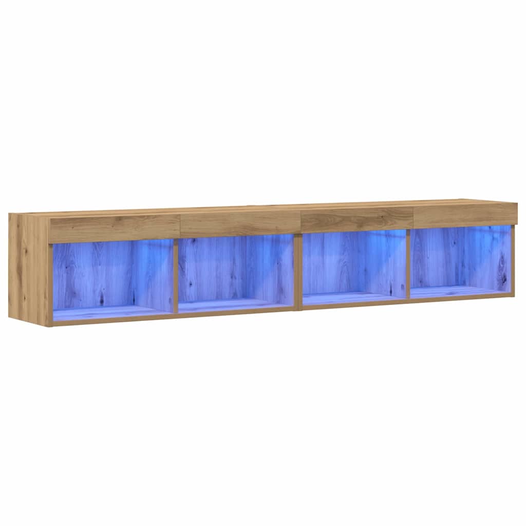Meuble TV Montage mural 2 pcs Chêne artisanal 80 x 30 x 30 cm - XIOS