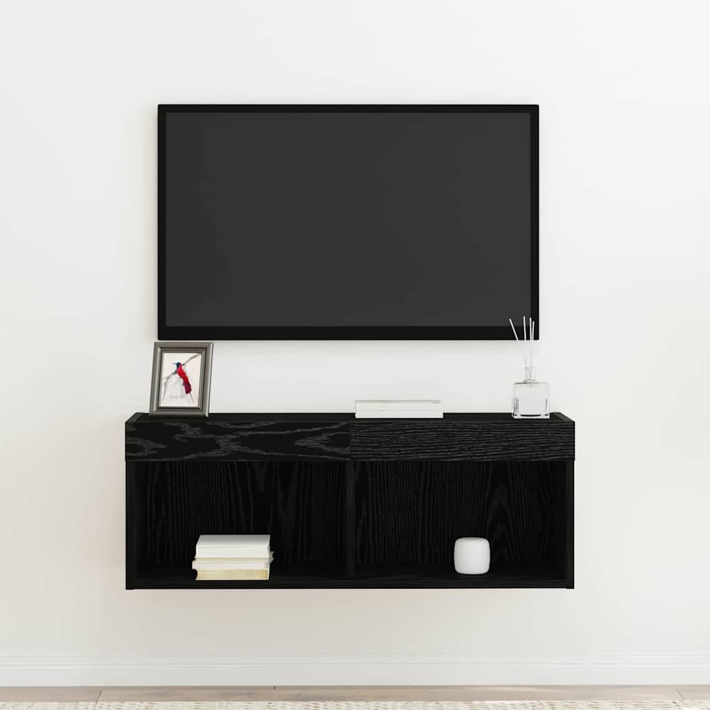 Meuble TV Chêne noir 80 x 30 x 30 cm Bois d'ingénierie - XIOS
