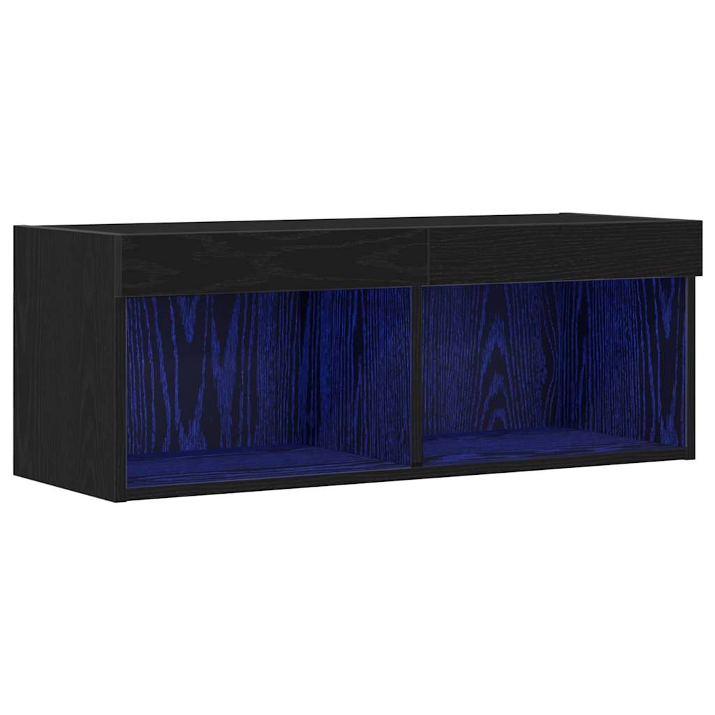 Meuble TV Chêne noir 80 x 30 x 30 cm Bois d'ingénierie - XIOS