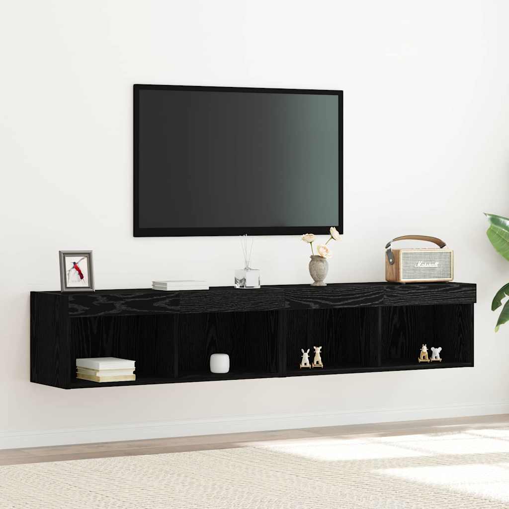 Meuble TV 2 pcs Chêne noir 80 x 30 x 30 cm Bois d'ingénierie - XIOS