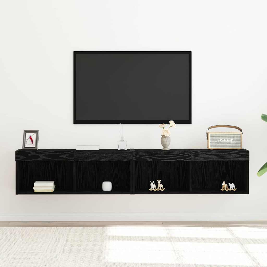 Meuble TV 2 pcs Chêne noir 80 x 30 x 30 cm Bois d'ingénierie - XIOS