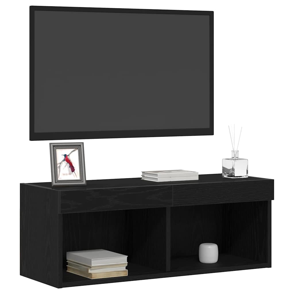 Meuble TV 2 pcs Chêne noir 80 x 30 x 30 cm Bois d'ingénierie - XIOS