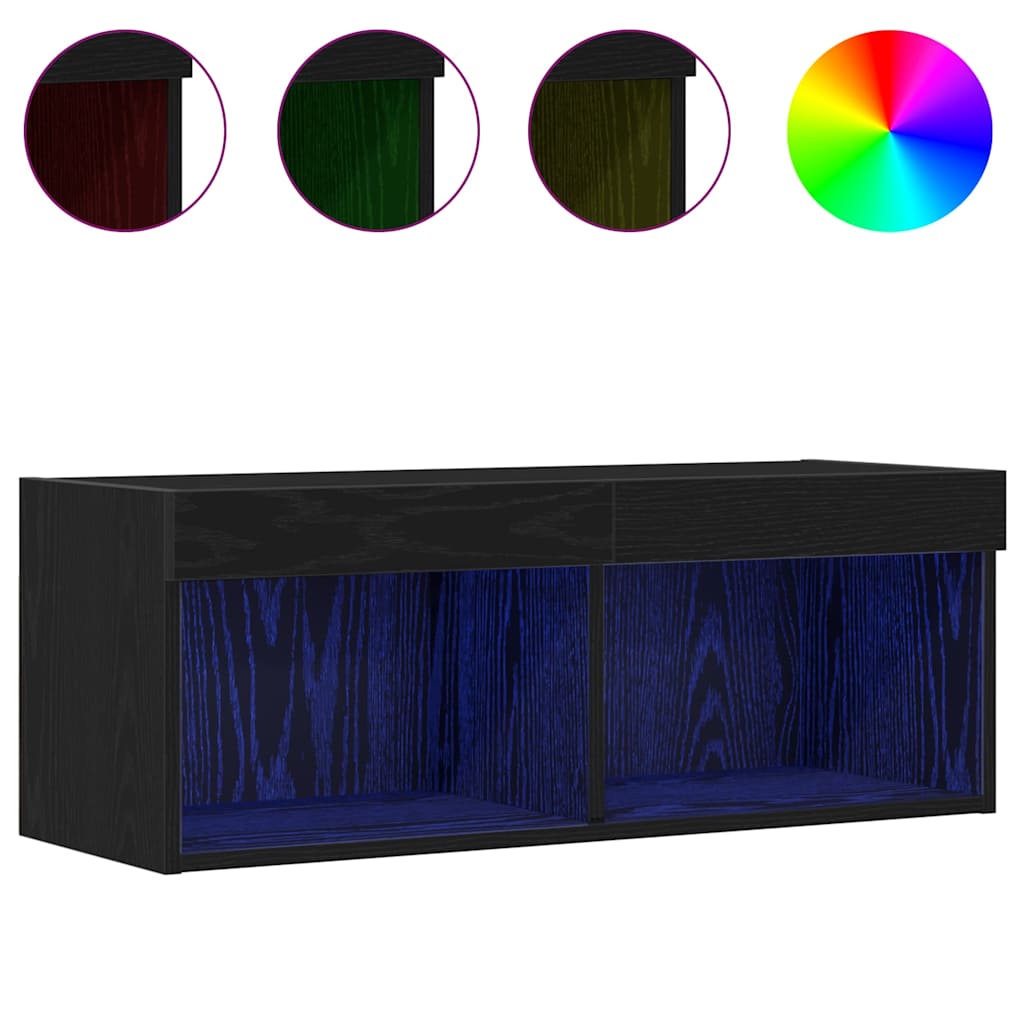 Meuble TV 2 pcs Chêne noir 80 x 30 x 30 cm Bois d'ingénierie - XIOS