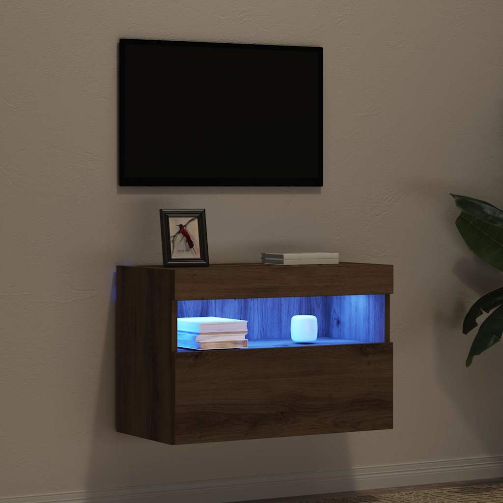 Meuble TV mural Montage mural chêne artisanal 60 x 30 x 40 cm - XIOS