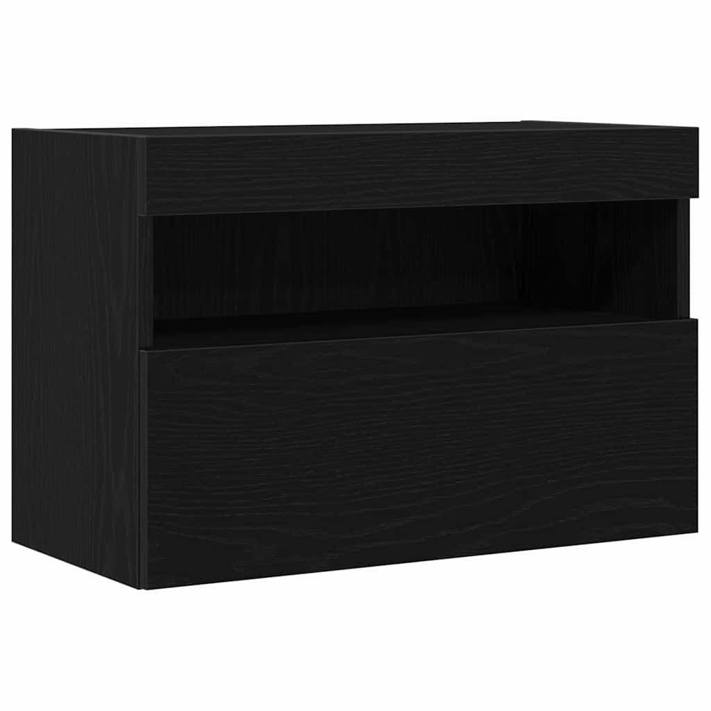 Meuble TV mural Chêne noir 60 x 30 x 40 cm Bois d'ingénierie - XIOS