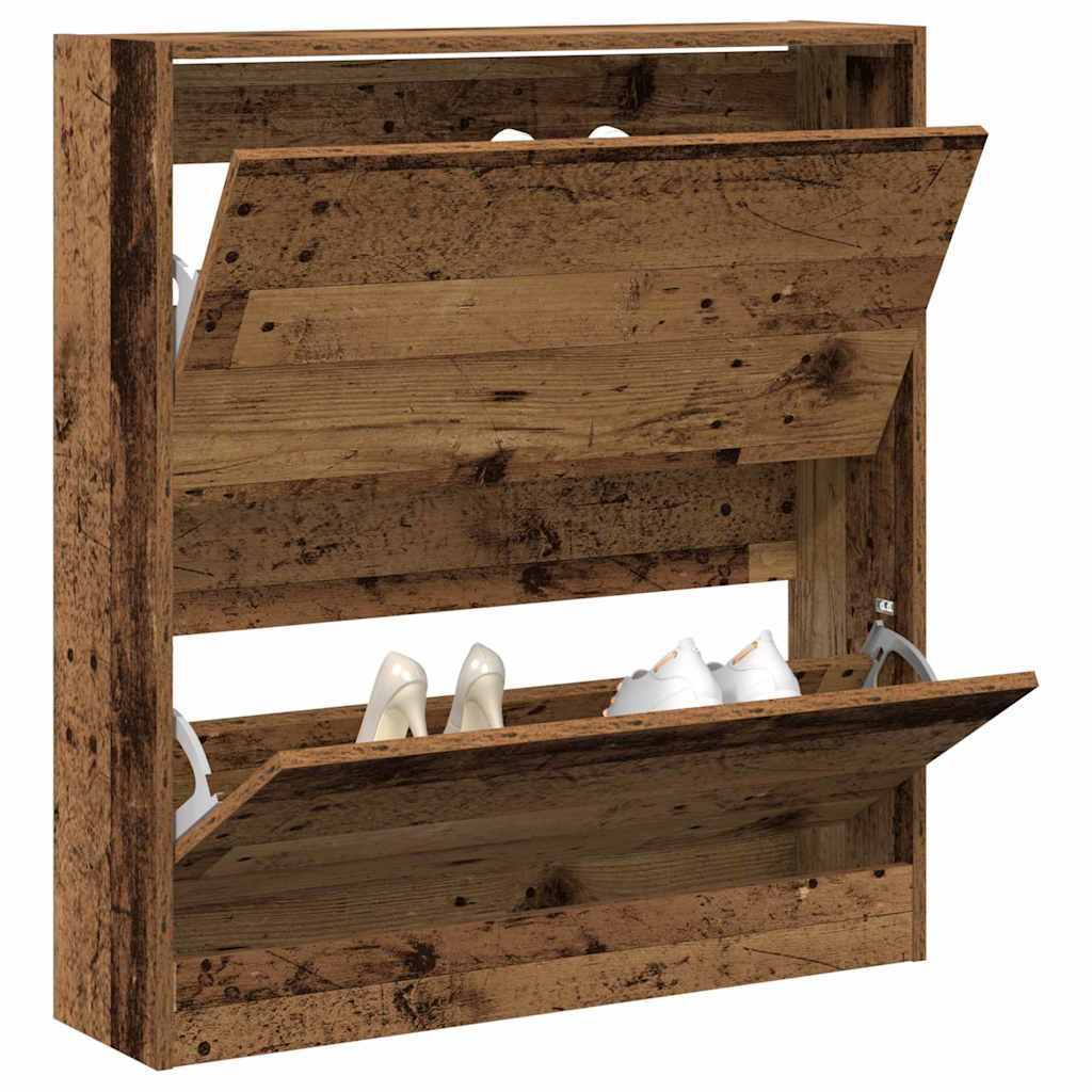 Armoire à chaussures avec porte Bois ancien 80 x 21 x 87.5 cm - XIOS