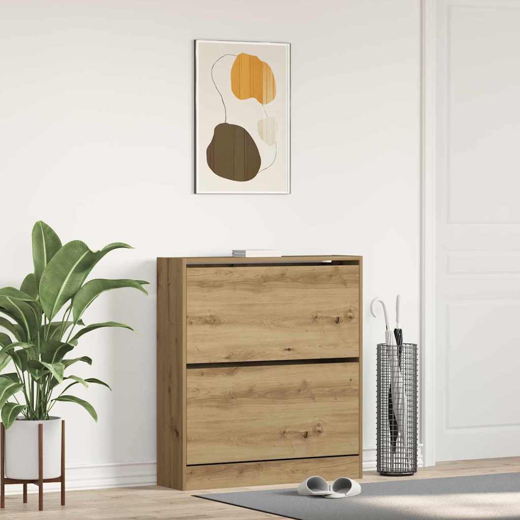 Armoire à chaussures avec stockage Chêne fumé 80 x 21 x 87.5 cm - XIOS