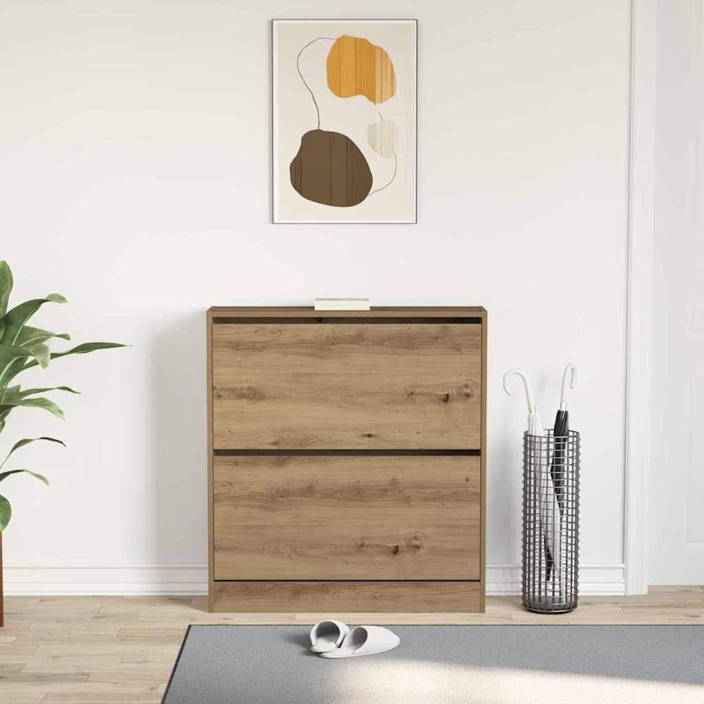 Armoire à chaussures avec stockage Chêne fumé 80 x 21 x 87.5 cm - XIOS