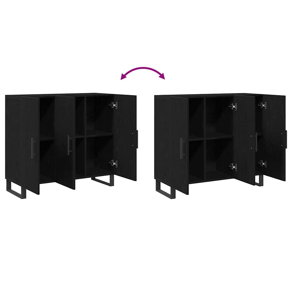 Buffet Chêne noir 90 x 34 x 80 cm Bois d'ingénierie - XIOS