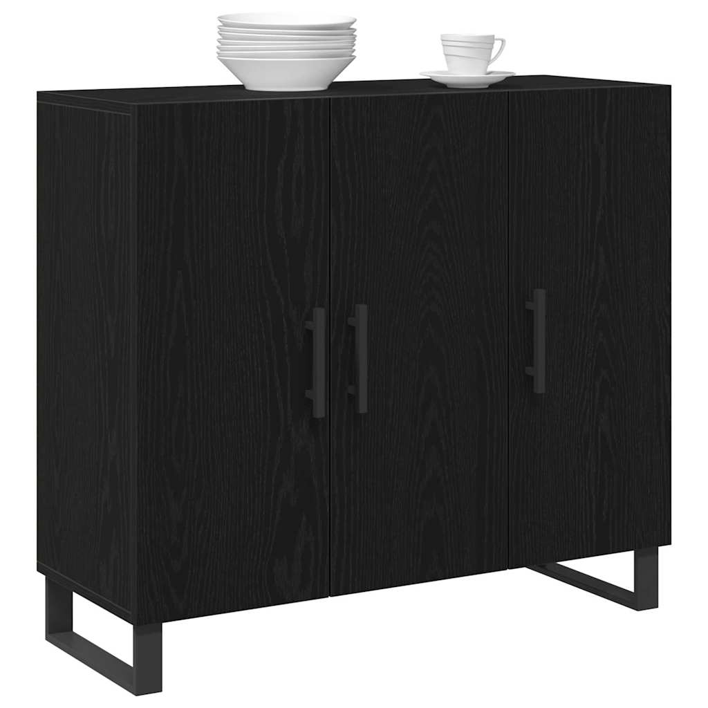 Buffet Chêne noir 90 x 34 x 80 cm Bois d'ingénierie - XIOS