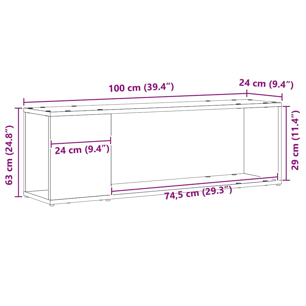 Centre de divertissement Noir 100 x 24 x 32 cm - XIOS