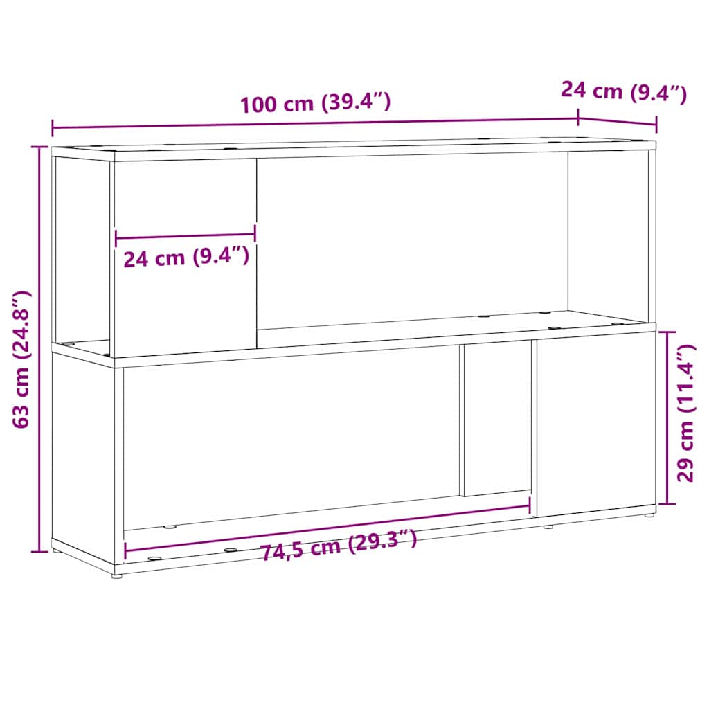 Centre de divertissement Noir 100 x 24 x 63 cm - XIOS