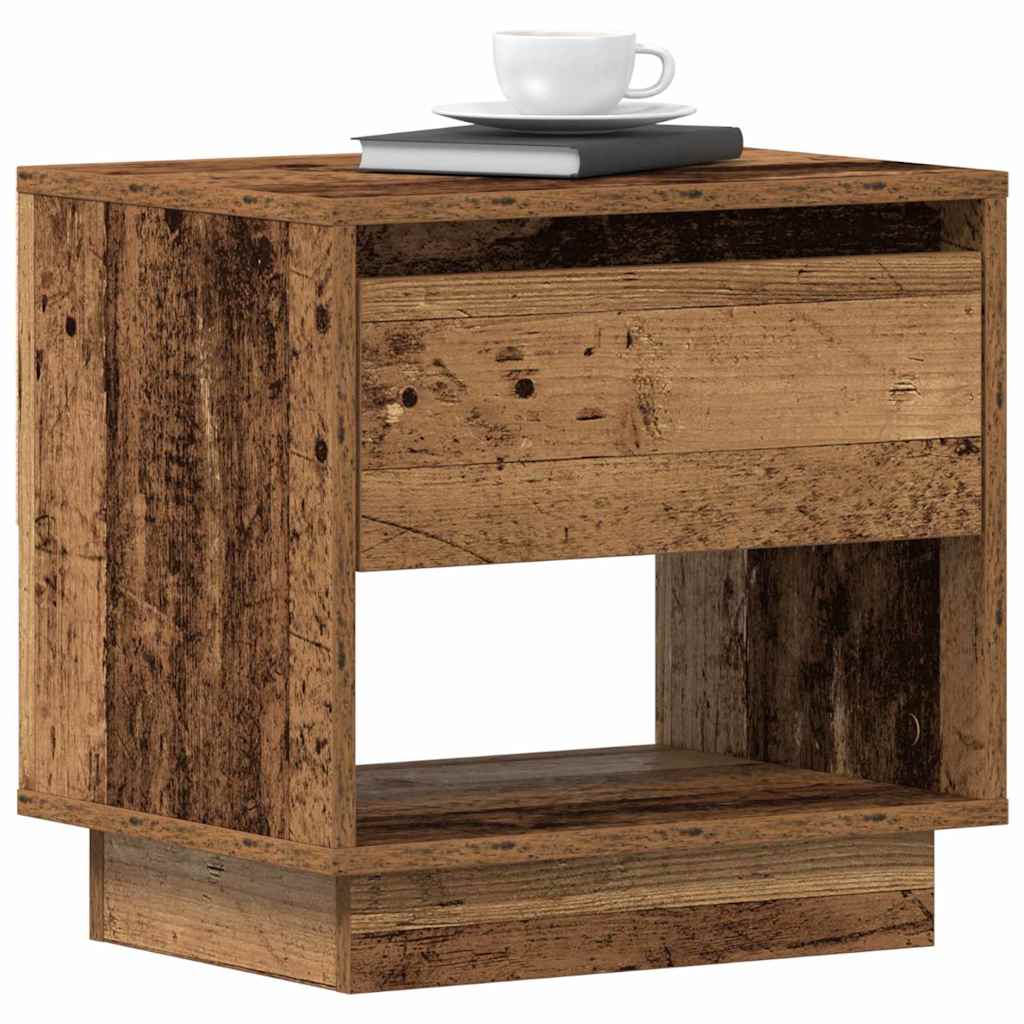 Table de nuit avec tiroir 2 pcs Bois ancien 45 x 34 x 44 cm