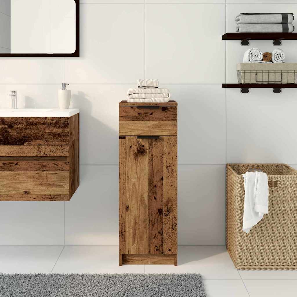 Cabinet de salle de bain avec porte Bois ancien 32 x 34 x 90 cm - XIOS