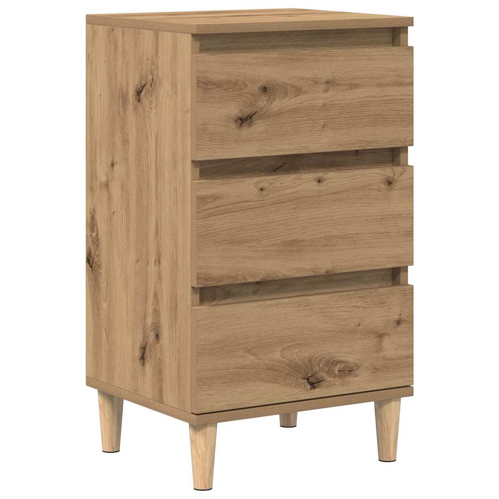 Cabinet de chevet avec tiroir chêne artisanal 40 x 35 x 70 cm - XIOS