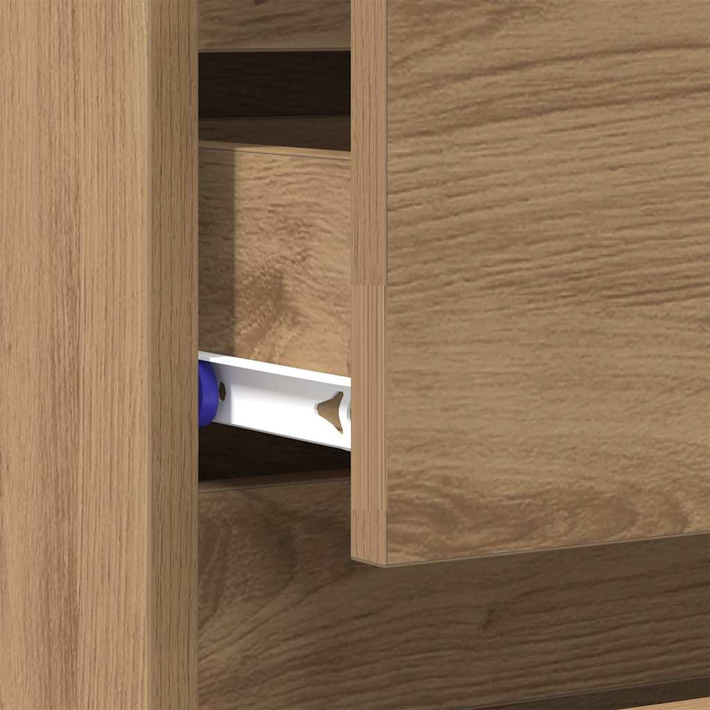 Cabinet de chevet avec tiroir chêne artisanal 40 x 35 x 70 cm - XIOS