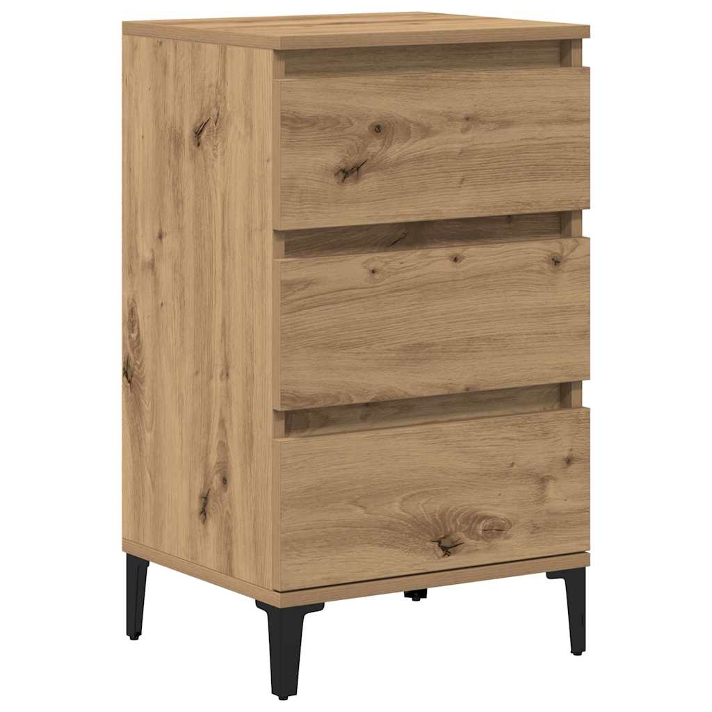 Cabinet de chevet avec tiroir chêne artisanal 40 x 35 x 70 cm - XIOS