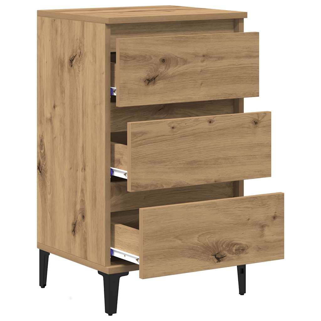 Cabinet de chevet avec tiroir chêne artisanal 40 x 35 x 70 cm - XIOS