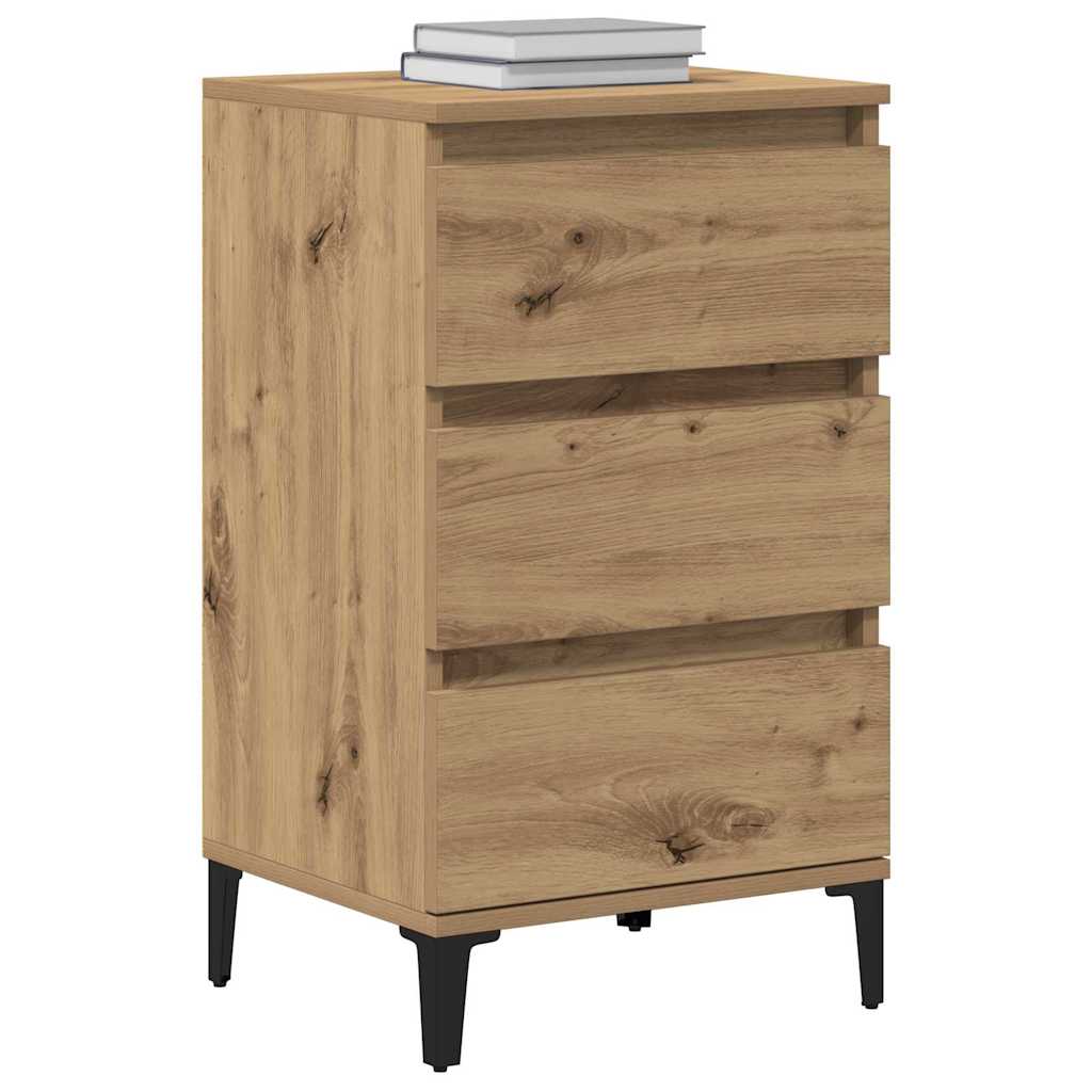 Cabinet de chevet avec tiroir chêne artisanal 40 x 35 x 70 cm - XIOS
