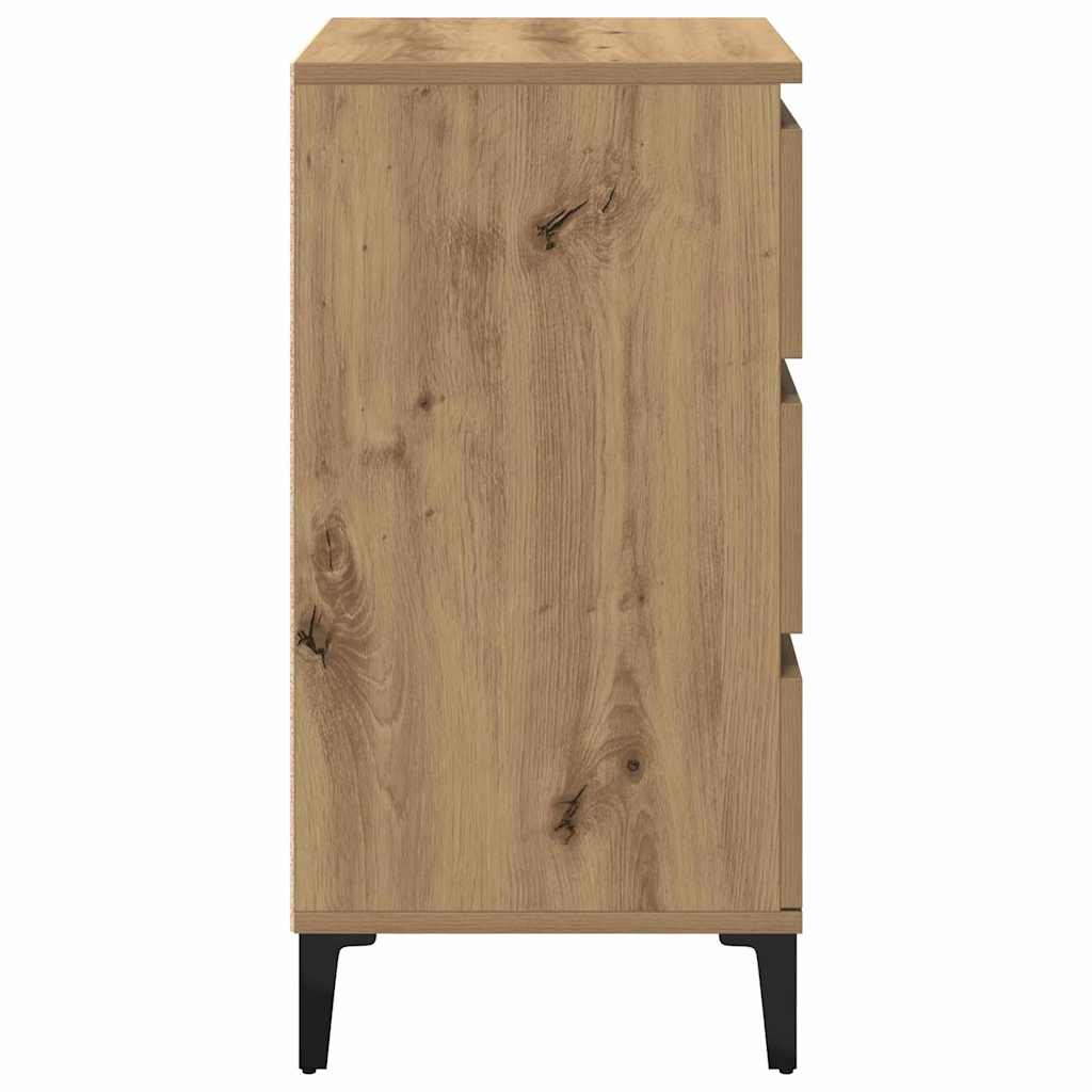 Cabinet de chevet avec tiroir chêne artisanal 40 x 35 x 70 cm - XIOS