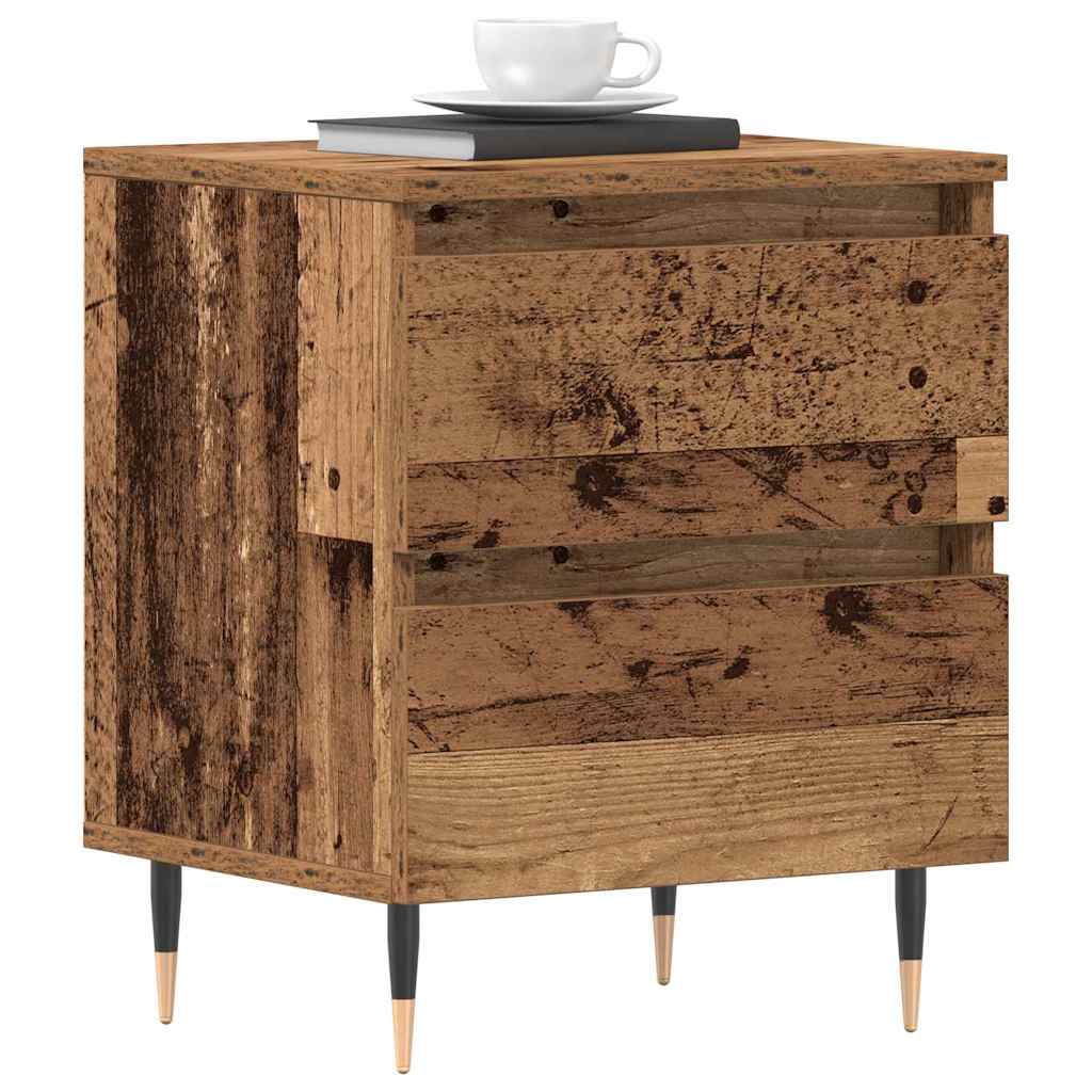 Cabinet de chevet avec tiroir 2 pcs Bois ancien 40 x 35 x 50 cm - XIOS