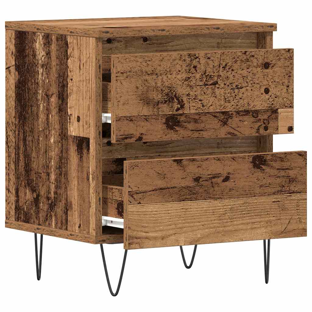 Cabinet de chevet avec tiroir 2 pcs Bois ancien 40 x 35 x 50 cm - XIOS