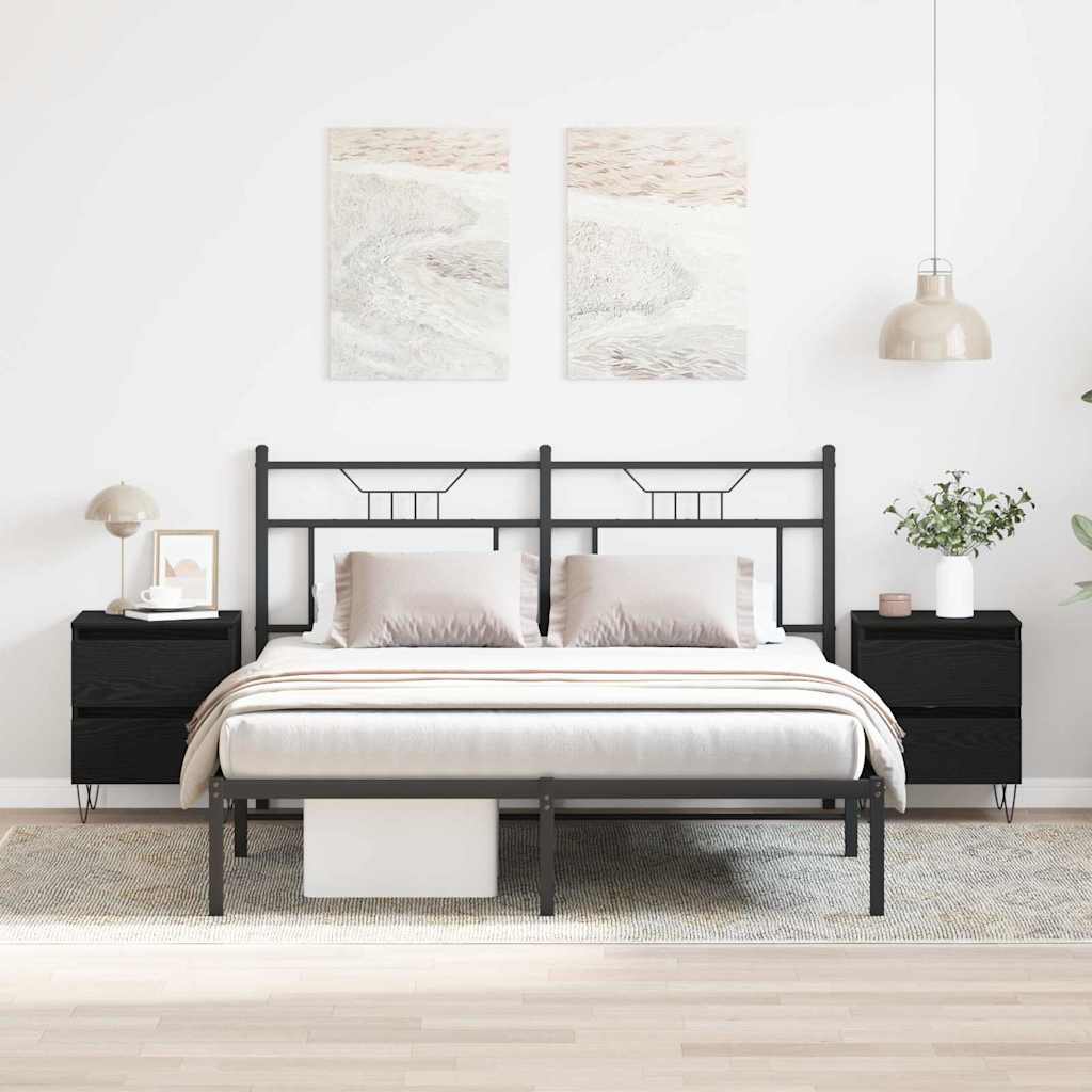 Cabinet de chevet avec tiroir 2 pcs Chêne noir 40 x 35 x 50 cm - XIOS