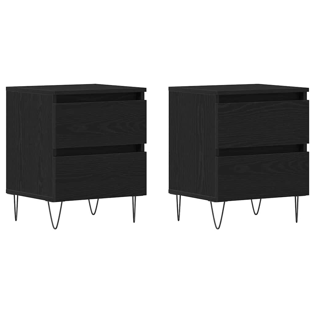 Cabinet de chevet avec tiroir 2 pcs Chêne noir 40 x 35 x 50 cm - XIOS