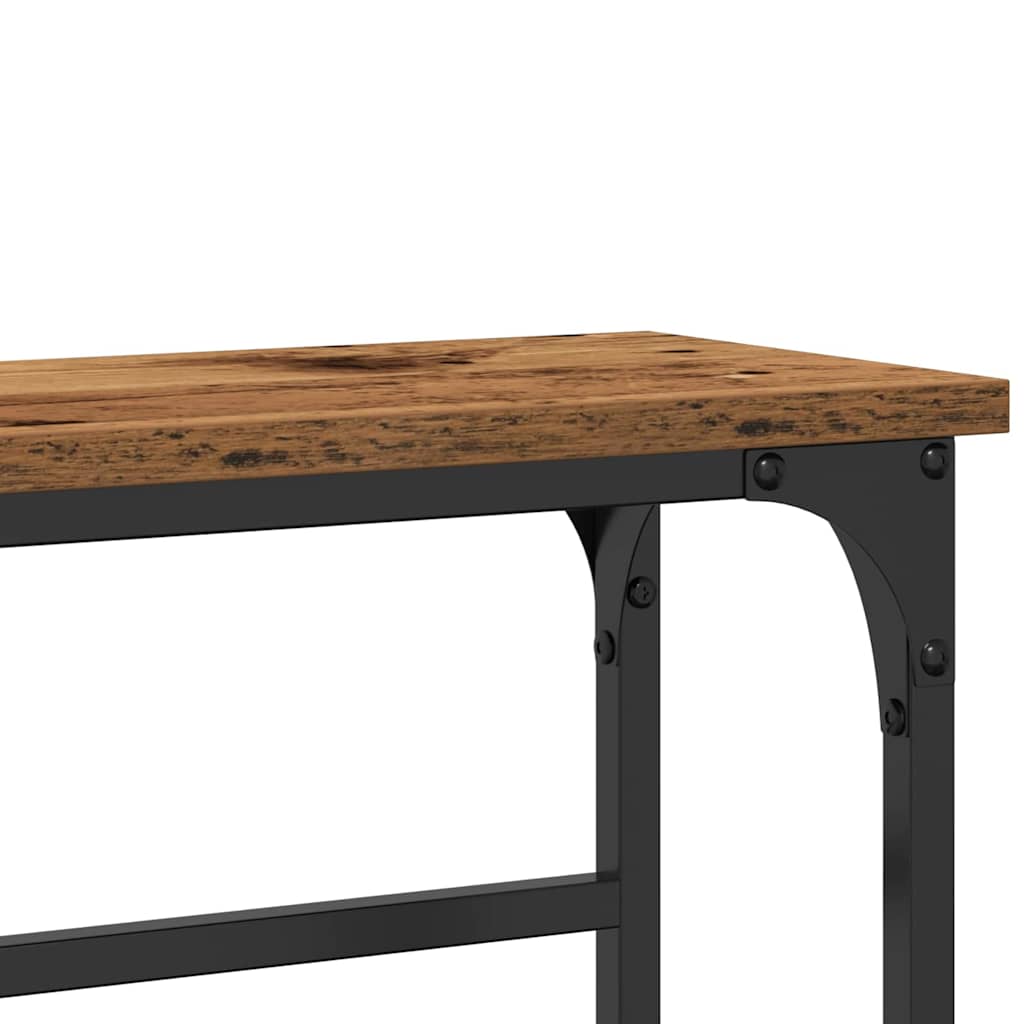 Table Console avec étagère Bois Ancien 75 x 19,5 x 75 cm - XIOS