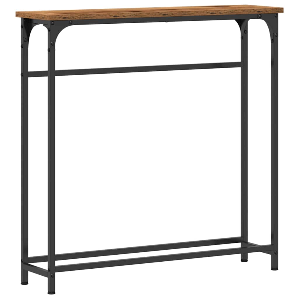 Table Console avec étagère Bois Ancien 75 x 19,5 x 75 cm - XIOS