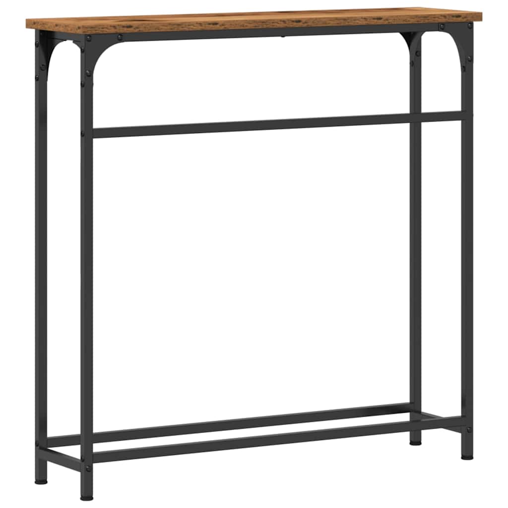 Table Console avec étagère Bois Ancien 75 x 19,5 x 75 cm - XIOS