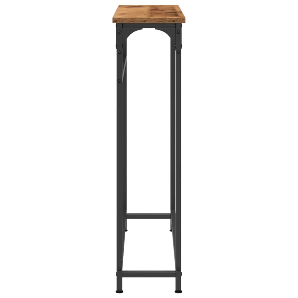 Table Console avec étagère Bois Ancien 75 x 19,5 x 75 cm - XIOS