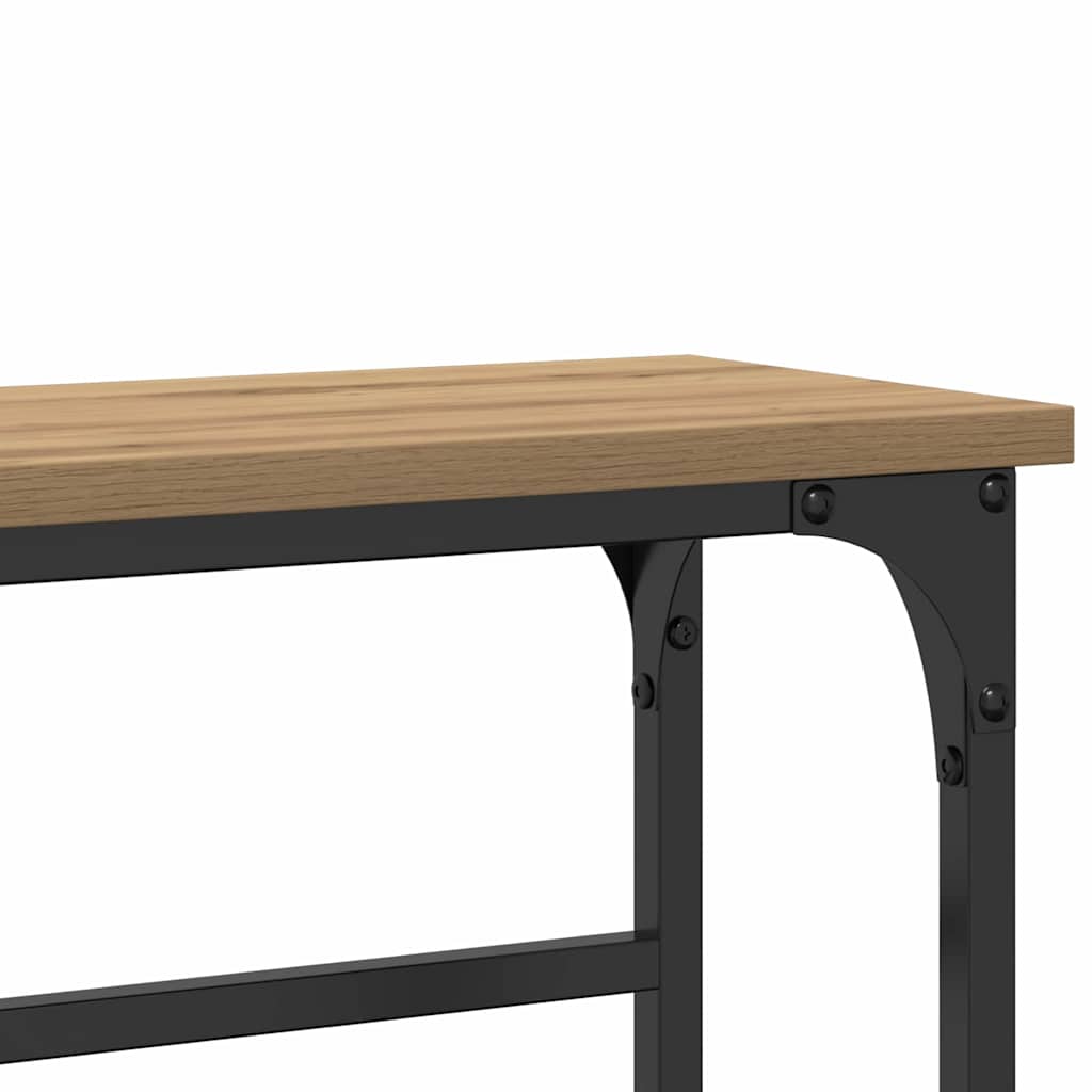 Table Console avec étagère chêne artisanal 75 x 19,5 x 75 cm - XIOS