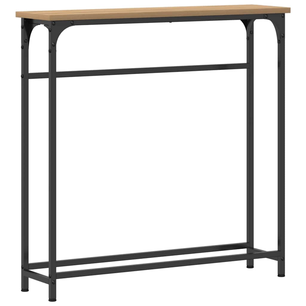 Table Console avec étagère chêne artisanal 75 x 19,5 x 75 cm - XIOS