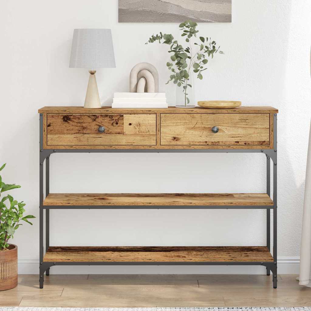 Table Console avec tiroir Bois ancien 100 x 25 x 75 cm - XIOS